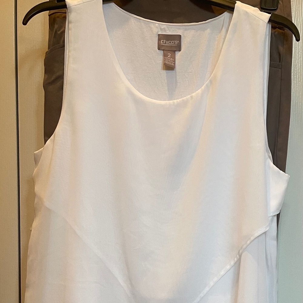 Chico’s white layered tank